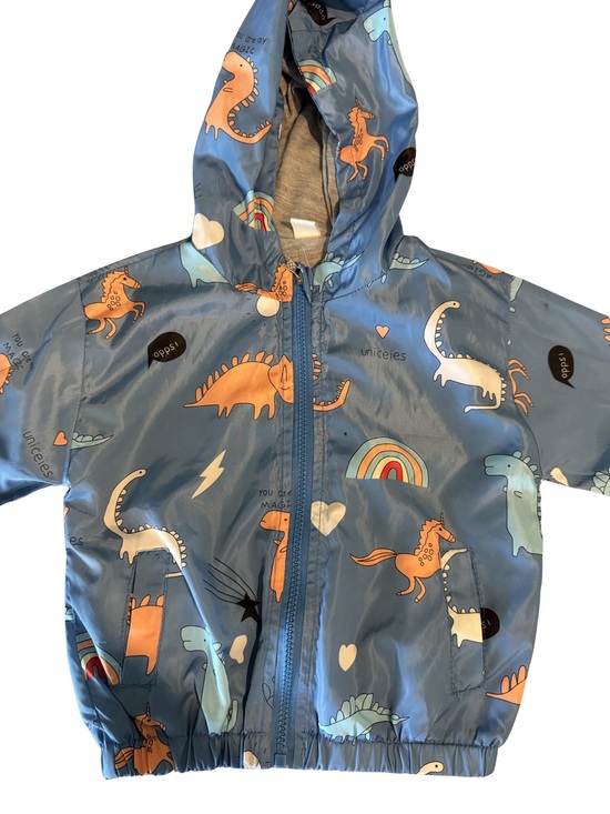 Other - (5 for $10) | Blue Kids' Dino & Rainbow Hooded Windbreaker Jacket